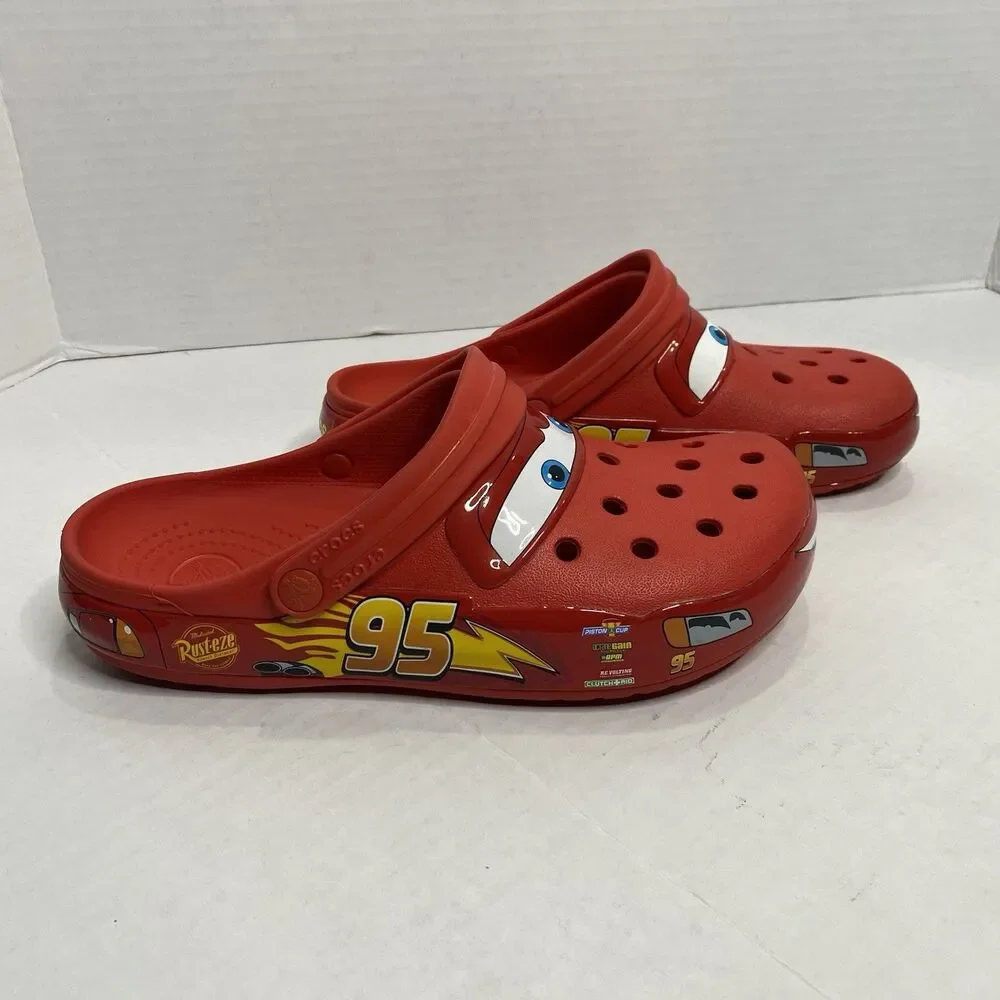 Crocs Lightning McQueen Cars Red Clogs Men 8 Women 10 Limited Edition Read Desc.